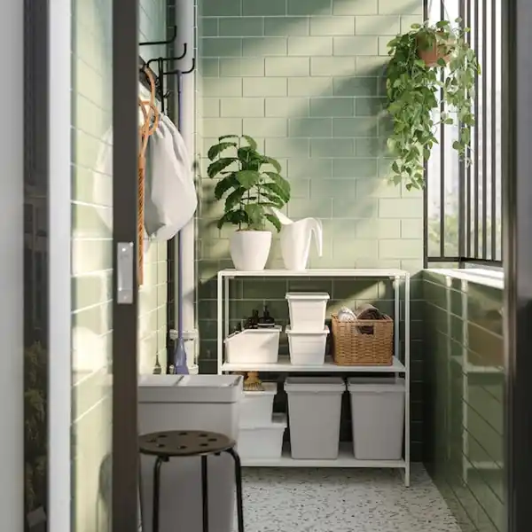 Bild 2 von JOSTEIN Regal, drinnen/draußen/Metall weiß 81x40x90 cm