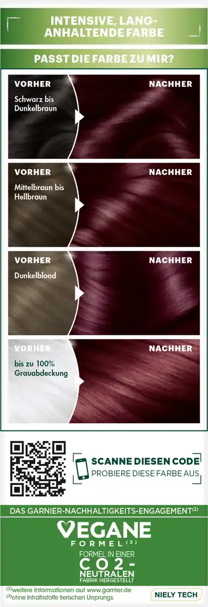 Bild 3 von Garnier Nutrisse Ultra Crème Coloration Dauerhafte Pflege-Haarfarbe 3.6 Dunkle Kirsche
