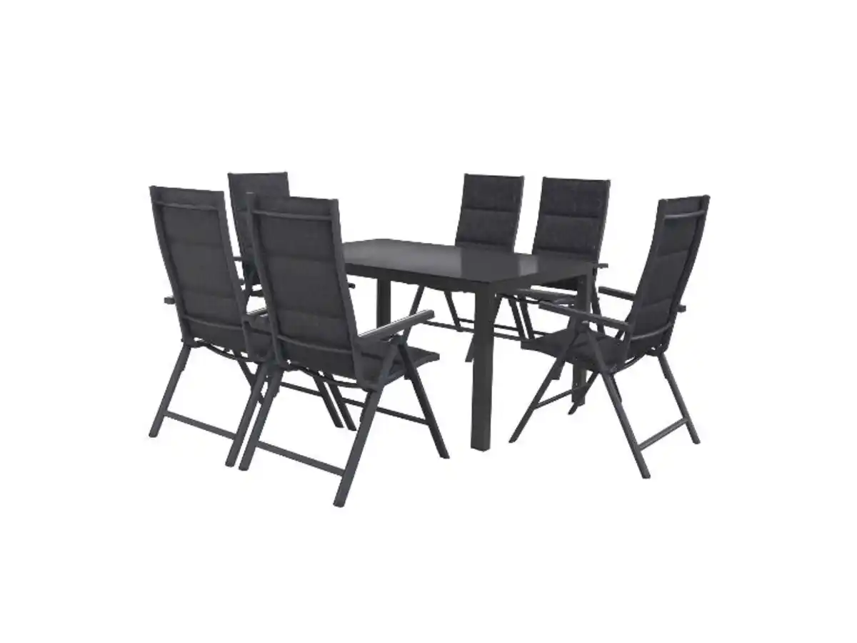 Bild 1 von LIVARNO home Alu-Set »Toronto«, 7-teilig - Standardtisch & 6 Hochlehner, anthrazit/grau