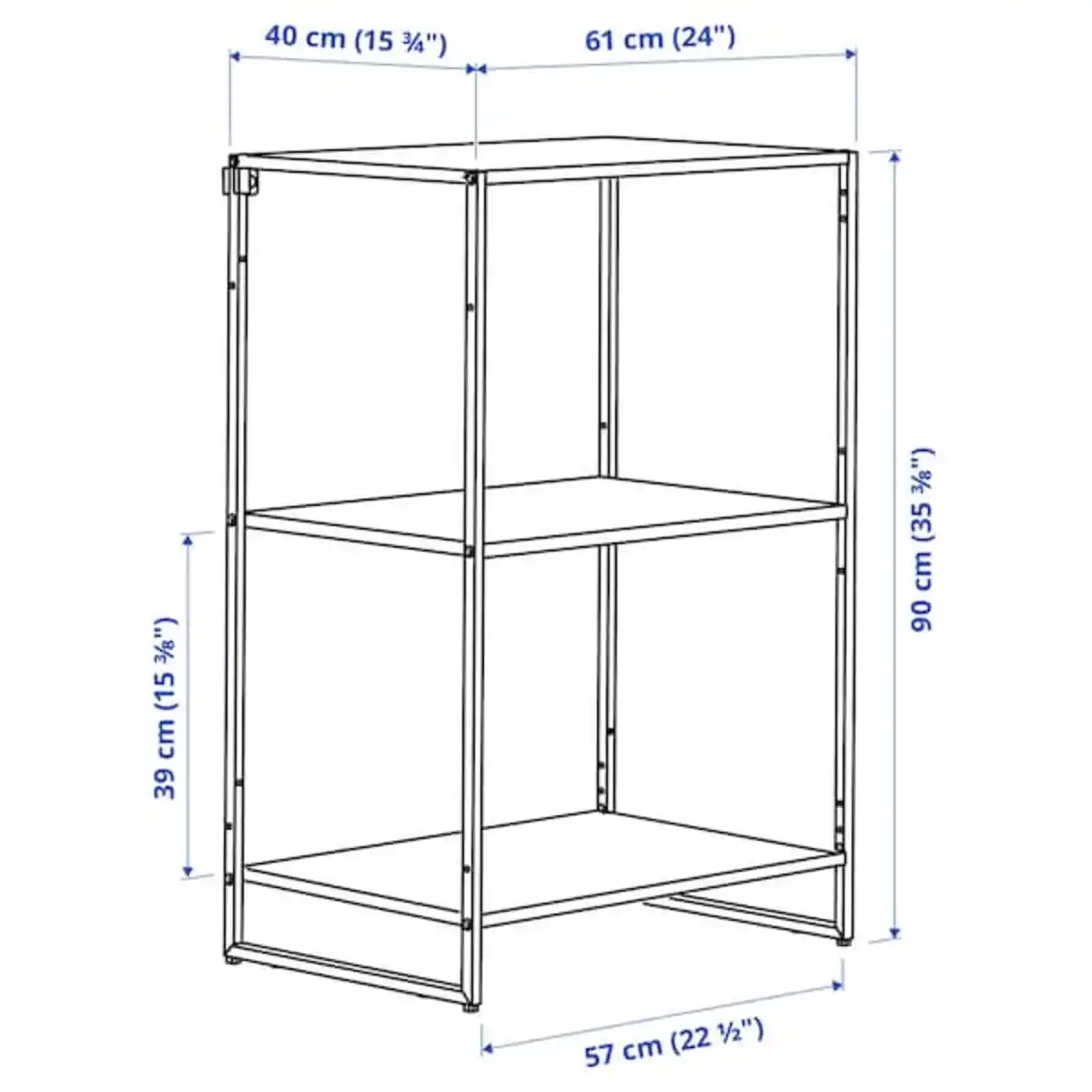 Bild 4 von JOSTEIN Regal, drinnen/draußen/Metall weiß 61x40x90 cm