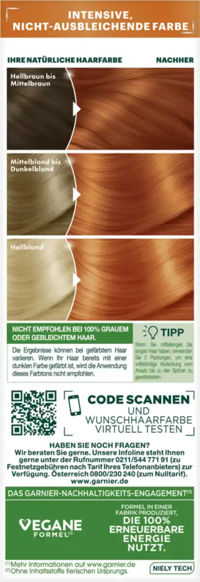 Bild 4 von Garnier Nutrisse Farbsensation intensive dauerhafte Haarfarbe 7.40 Strahlendes Kupfer