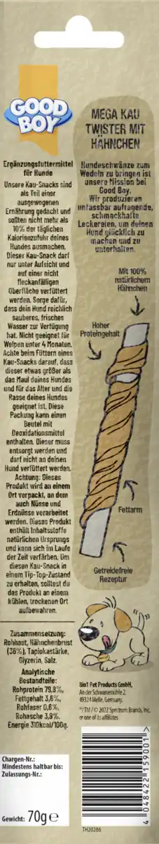 Bild 2 von 8in1 Good Boy Mega-Twister mit Hähnchenfleisch, 70 g