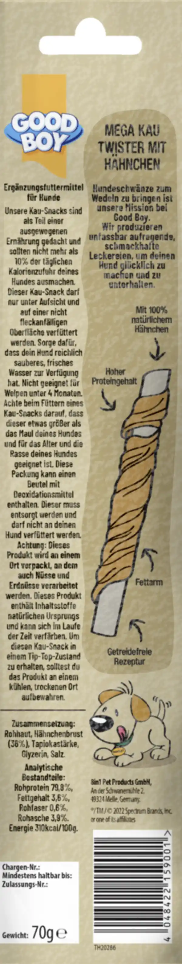 Bild 2 von 8in1 Good Boy Mega-Twister mit Hähnchenfleisch, 70 g