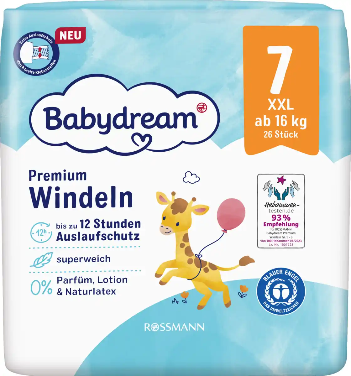 Bild 1 von Babydream Premium Windeln Größe 7 XXL, 26 Stück, ab 16 kg