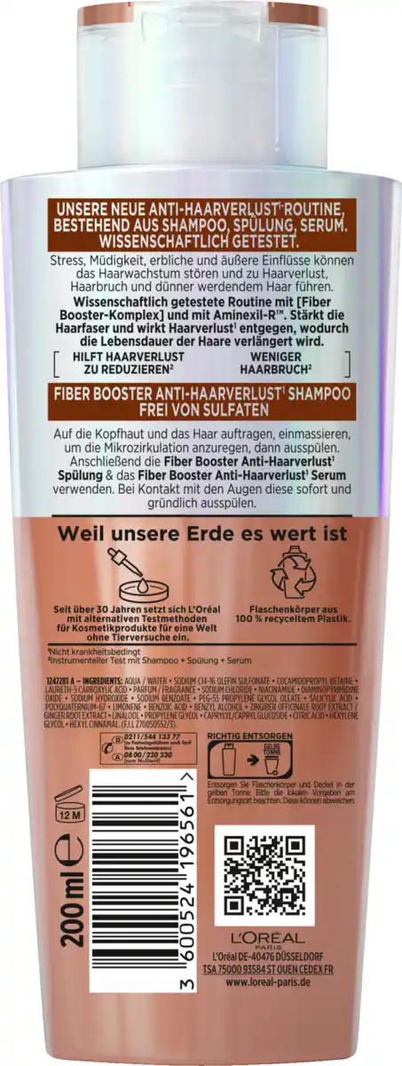 Bild 2 von L’Oréal Paris Elvital Fiber Booster Anti-Haarverlust Shampoo, 200 ml