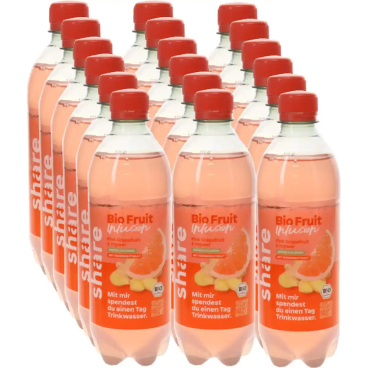 Bild 1 von Share BIO Fruit Infusion Pink Grapefruit-Ingwer, 18er Pack (EINWEG) zzgl. Pfand