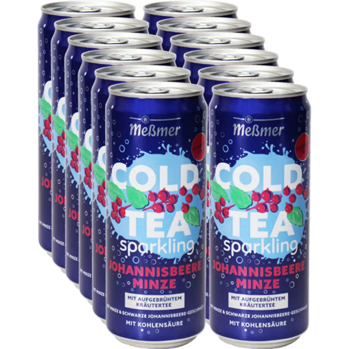 Bild 1 von Meßmer 2 x Cold Tea Sparkling Johannisbeere Minze, 12er Pack (EINWEG) zzgl. Pfand