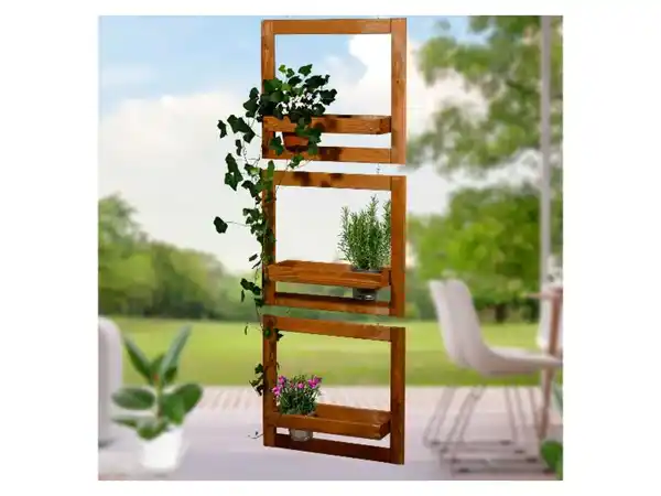 Bild 2 von dobar Pflanztreppe Set zum Hängen inkl. Zinktöpfe, braun