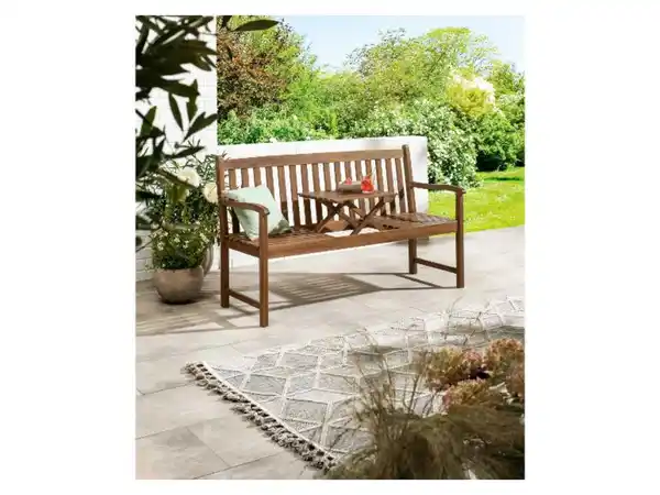 Bild 3 von LIVARNO home Gartenbank »SEVILLA«, aus ölgebeiztem Akazienholz