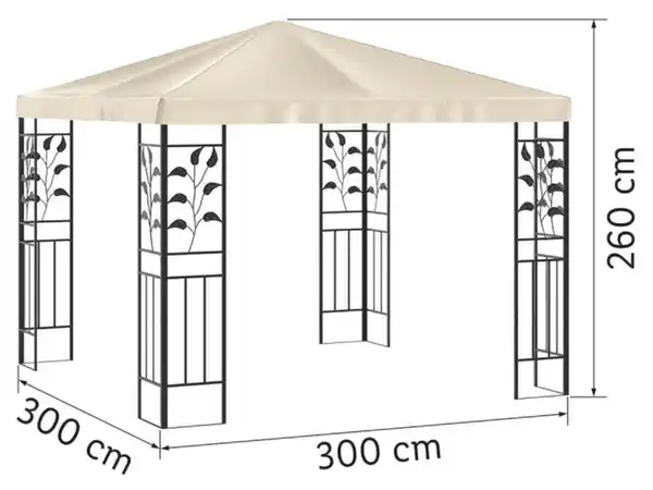 Bild 4 von LIVARNO home Pavillon, 3 x 3 m, mit Stahlgestell, beige
