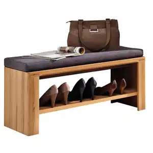 Livetastic Garderobenbank, Grau, Buche, Holz, Textil, Kernbuche, teilmassiv, 1-Sitzer, Füllung: Schaumstoff, 90x40x38 cm, Abstellfläche, Garderobe, Garderobenbänke, Schuhbänke