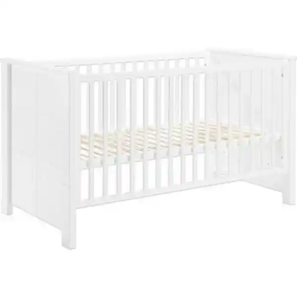 Bild 1 von My Baby Lou Gitterbett Julija, Weiß, Holz, Birke, massiv, 147x85x80 cm, zum Juniorbett umbaubar, höhenverstellbar, Warnhinweise am Produkt, Sprossen mit Normabstand, Aufbauanleitung im Karton, Latt