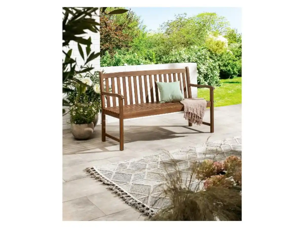 Bild 2 von LIVARNO home Gartenbank »SEVILLA«, aus ölgebeiztem Akazienholz