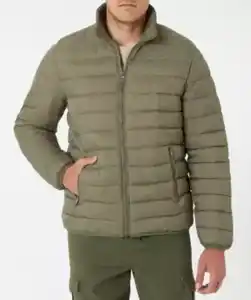 Steppjacke mit Stehkragen, Khaki