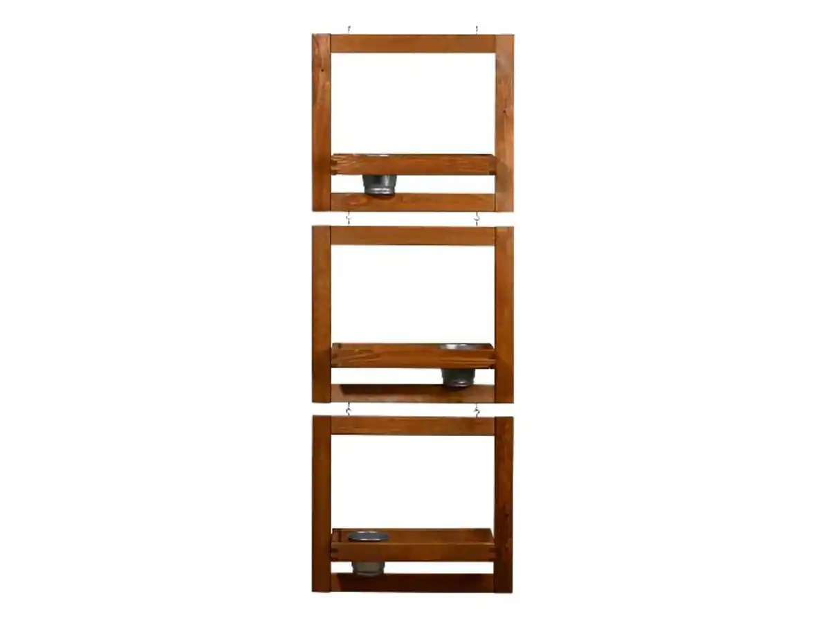 Bild 4 von dobar Pflanztreppe Set zum Hängen inkl. Zinktöpfe, braun