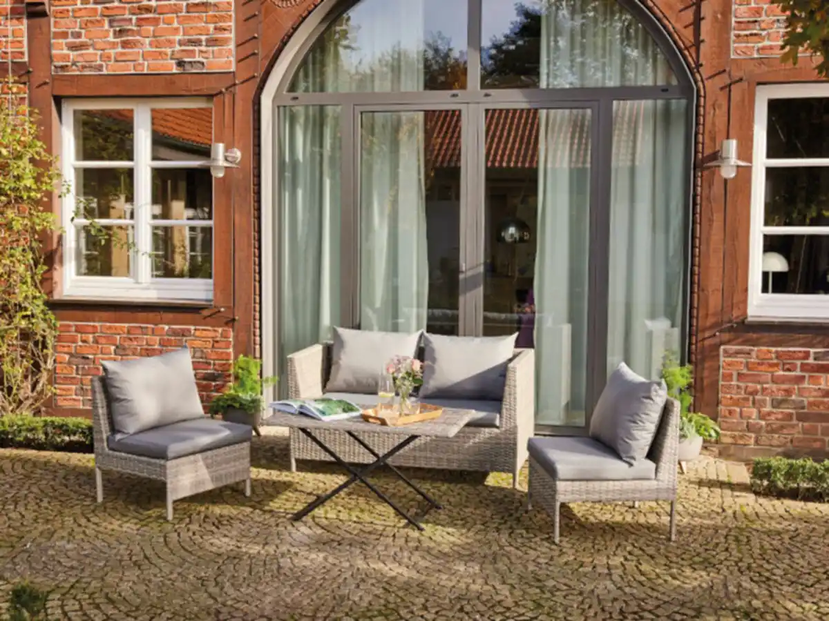 Bild 2 von Gardamo Vigo Lounge Set, aus Geflecht Mix, 4-teilig, grau