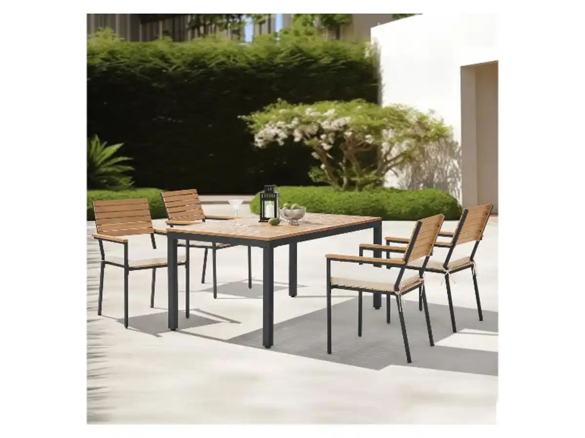 Bild 2 von Juskys Gartengarnitur »Rhodos«, aus Akazienholz, 5-teilig