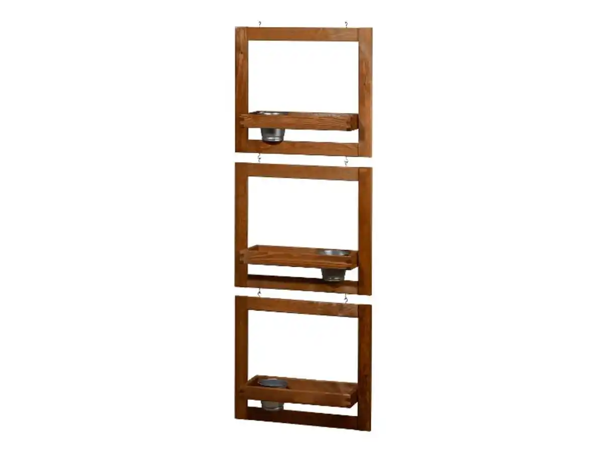 Bild 1 von dobar Pflanztreppe Set zum Hängen inkl. Zinktöpfe, braun