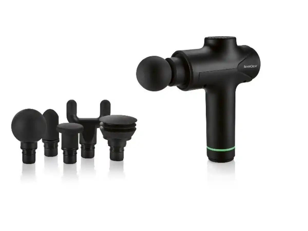 Bild 1 von SILVERCREST® PERSONAL CARE Massage Gun »SMGB E4 /SOMGB E4«, mit 5 verschiedenen Aufsätzen