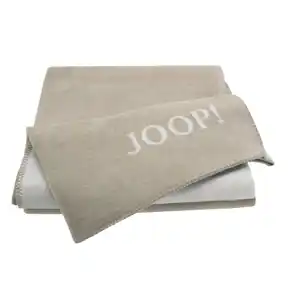 Joop! Wohndecke Uni Doubleface, Sand, Creme, Textil, Uni, 150x200 cm, Textiles Vertrauen - Oeko-Tex®, Double face, Kettelrand, Wohntextilien, Decken, Kuscheldecken