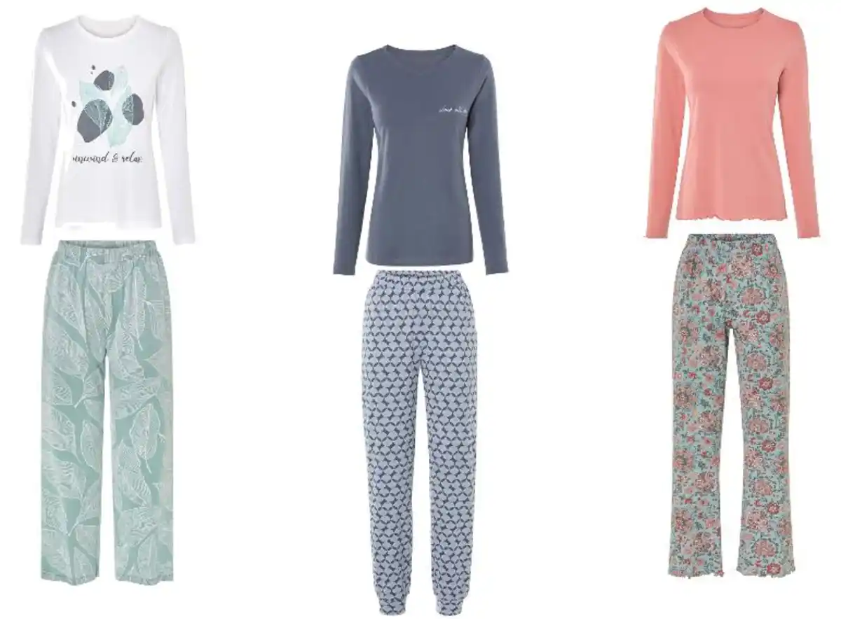 Bild 1 von esmara® Damen Pyjama, lang, aus reiner Baumwolle