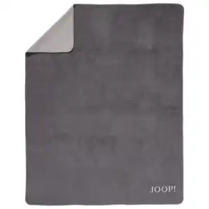 Joop! Wohndecke Uni Doubleface, Hellgrau, Graphit, Textil, Uni, 150x200 cm, Textiles Vertrauen - Oeko-Tex®, Double face, Kettelrand, Wohntextilien, Decken, Kuscheldecken