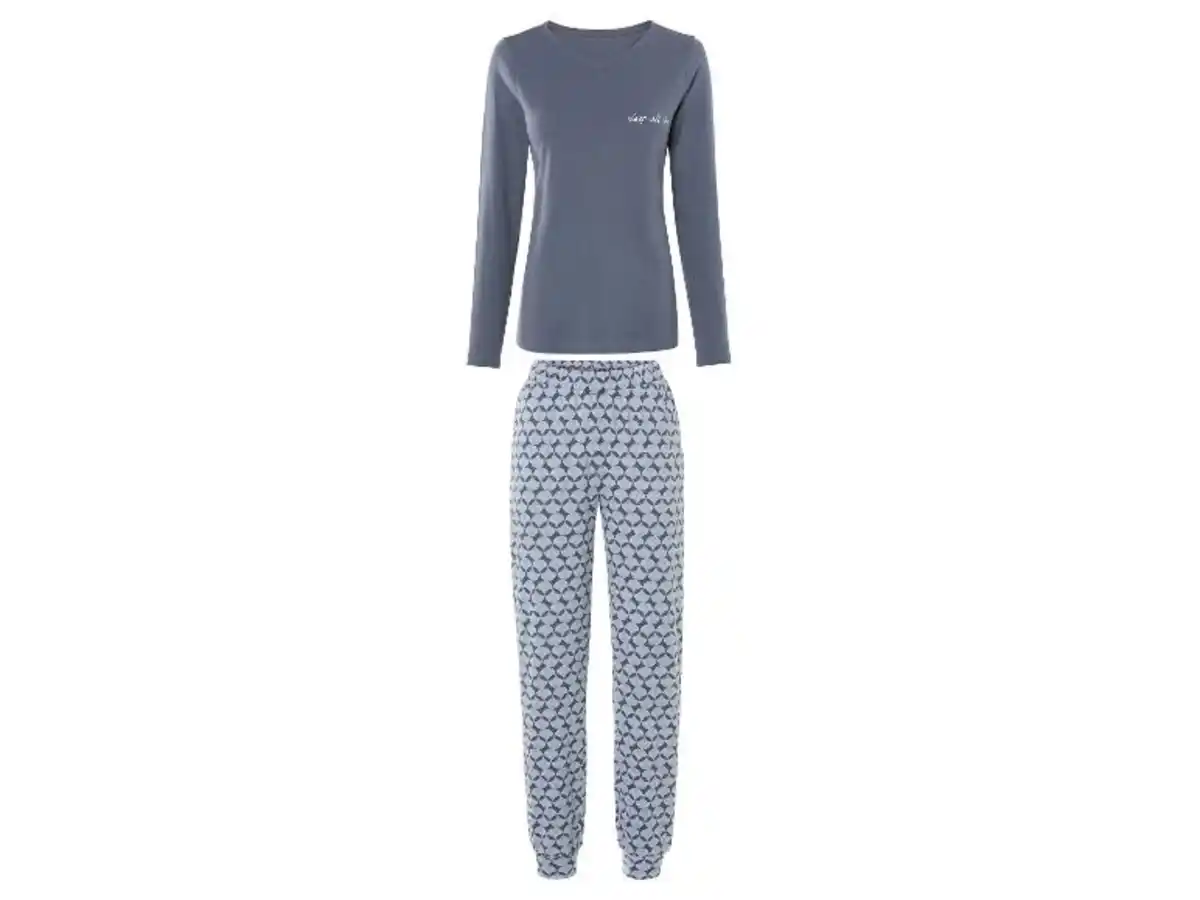 Bild 2 von esmara® Damen Pyjama, lang, aus reiner Baumwolle