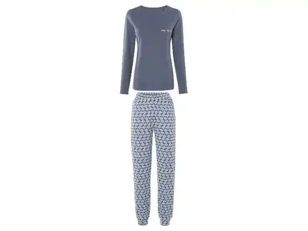 Bild 2 von esmara® Damen Pyjama, lang, aus reiner Baumwolle