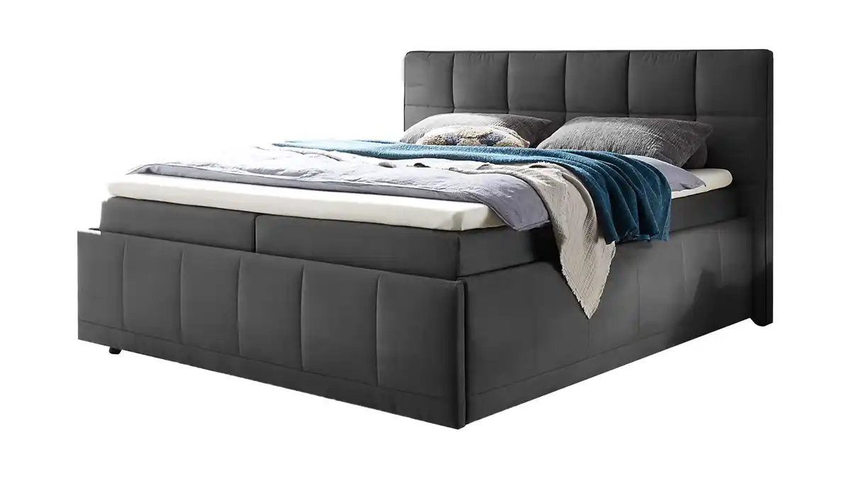 Bild 1 von Boxbett 180 cm - mit Bettkasten - anthrazit - FULHAM