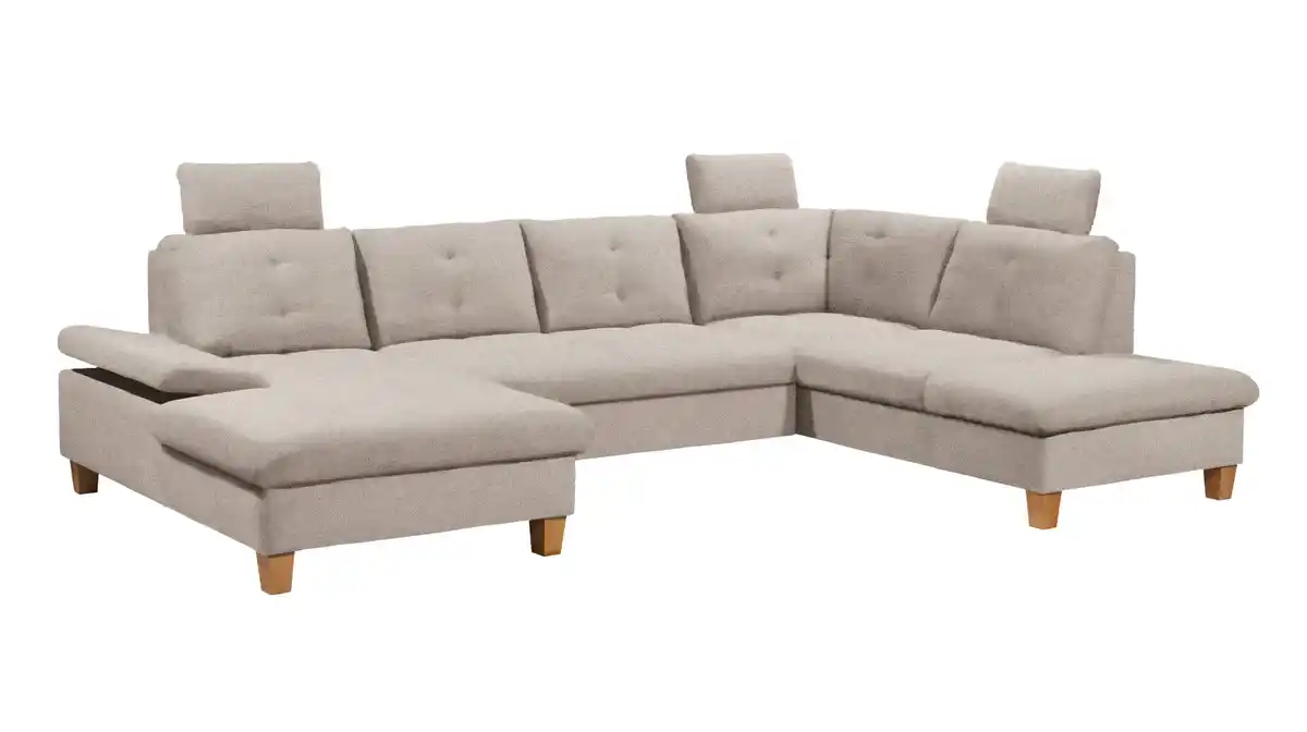 Bild 1 von Wohnlandschaft Schlaffunktion grau - 324 cm - Bettkasten - ASCOT