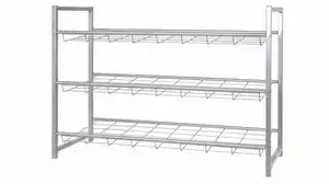 Schuhregal mit 3 Ablagen alufarben 80 cm - JASPER