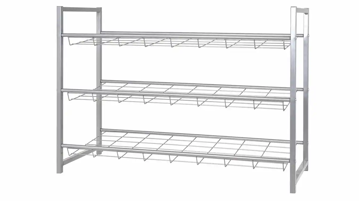 Bild 1 von Schuhregal mit 3 Ablagen alufarben 80 cm - JASPER