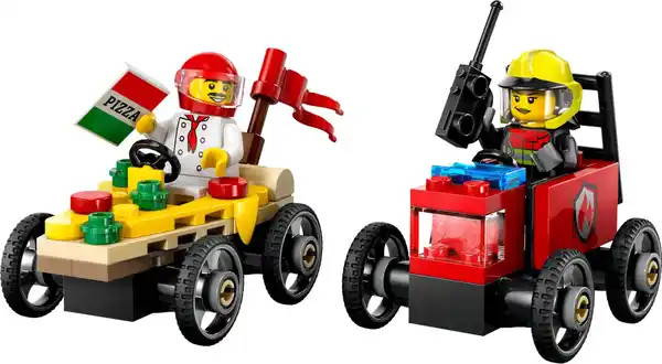 Bild 1 von LEGO CITY »Pizzalieferwagen vs. Lösch- auto» Spielset 60458, 70-teilig