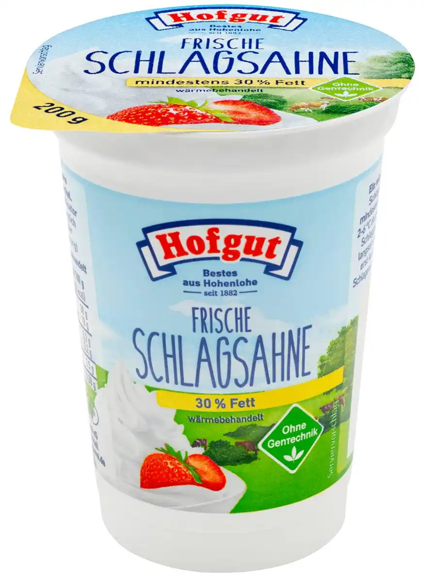 Bild 1 von HOFGUT Schlagsahne, 30 % Fett, 200-g-Becher
