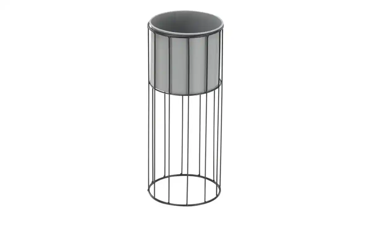 Bild 1 von HOME STORY Übertopf auf Metallgestell   ¦ grau ¦ Eisen ¦ Maße (cm): H: 46  Ø: 19.0 Dekoration > Dekoartikel - Möbel Kraft
