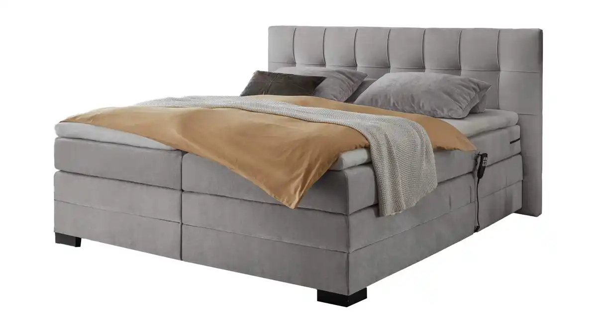 Bild 1 von Boxspringbett 180 x 200 cm grau - elektrisch - Microfaser - TALENA