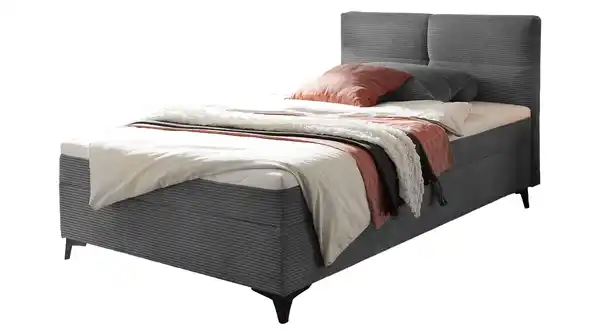 Bild 1 von Boxbett Cord grau 120 x 200 cm mit Bettkasten - ANDON