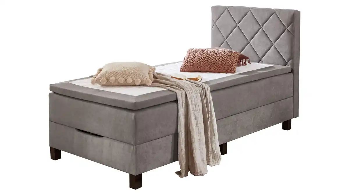 Bild 1 von Boxbett 120 x 200 cm grau mit Bettkasten - JEFF
