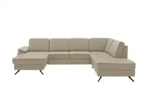 Kollektion Kraft Wohnlandschaft mit Sitz- und Rückenbezug aus Leder Kathi ¦ beige Polstermöbel > Sofas > Ledersofas - Möbel Kraft