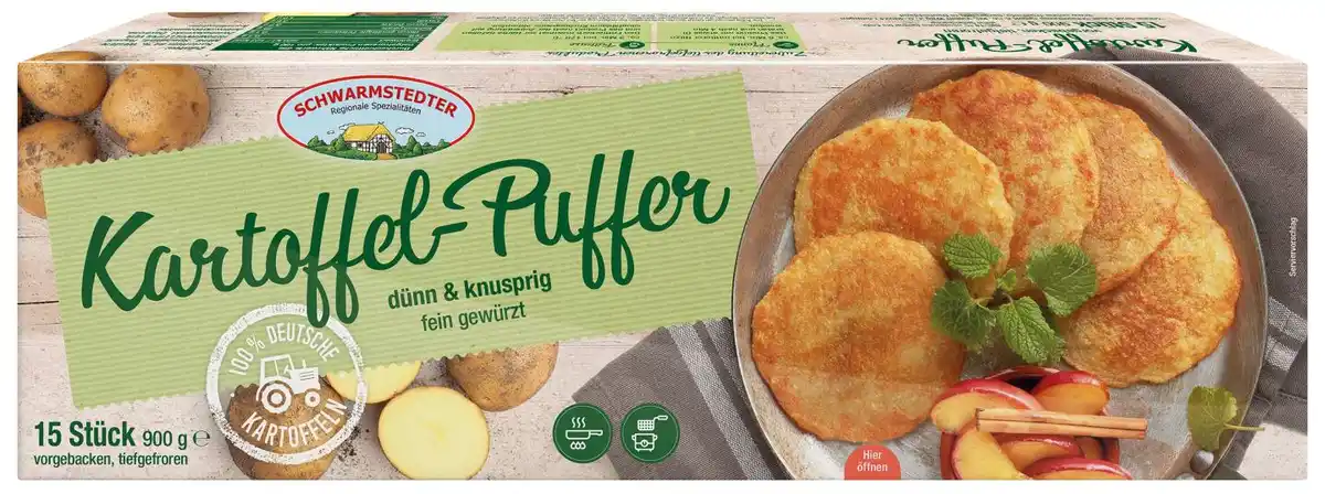 Bild 1 von SCHWARMSTEDTER Kartoffel-Puffer, 15 St. = 900-g-Packg.