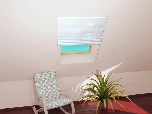 Bild 2 von Dachfenster Fliegengitter Raffrollo 110x160cm weiß