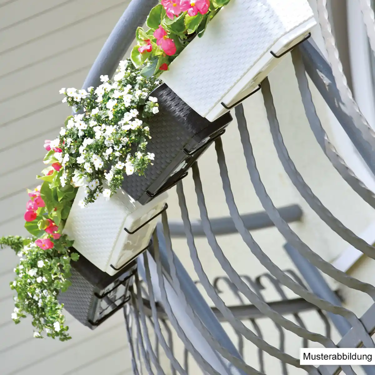 Bild 2 von Pflanzkasten Komplettset in Rattanoptik, Dunkelbraun