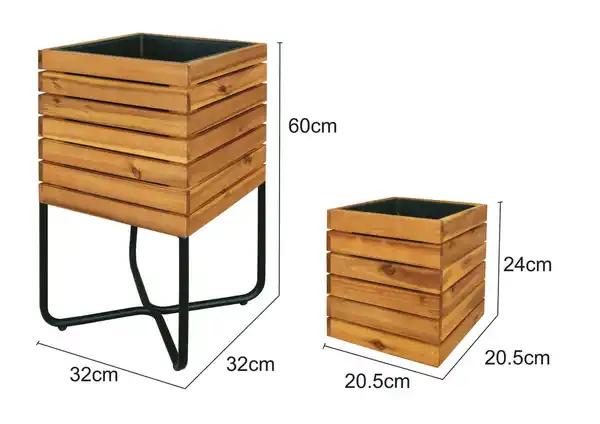 Bild 2 von Pflanzkasten,Pflanztopf, Blumentopf,Blumenkasten, Blumenkübel FSC braun 2er