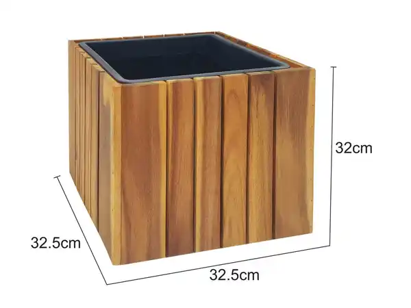 Bild 2 von Pflanzkasten,Pflanztopf, Blumentopf,Blumenkasten, Blumenkübel 32,5 x 32,5 x  32cm FSC braun