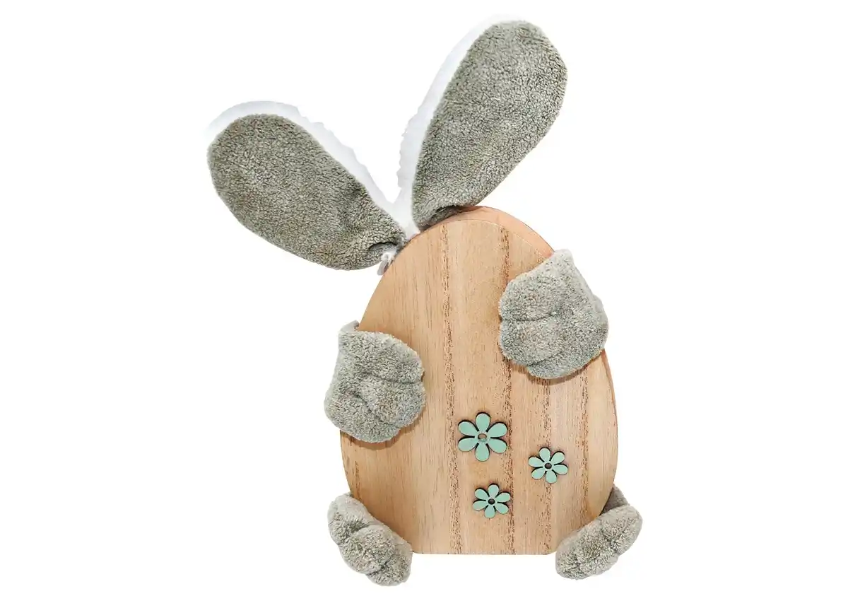 Bild 1 von Holz-Ei mit Plüschohren- und Pfoten