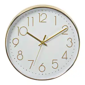 Nedis Wanduhr Ø 30 cm Gold / Weiss