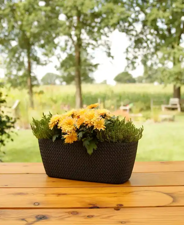 Bild 2 von Strickoptik-Balkon-Pflanzkasten - Anthrazit