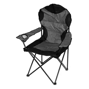 Camping-Klappsessel Deluxe Grau/Schwarz