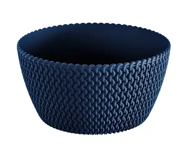 Bild 2 von Strickoptik-Blumentopf, Anthrazit - 2er-Set