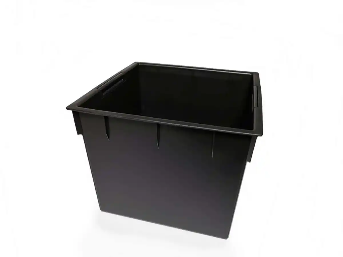 Bild 2 von Blumentopf in Rattanoptik eckig - Anthrazit 26 cm